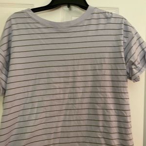 purple striped shirt